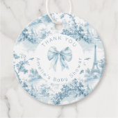 Toile de Jouy Bonjour Bebe Bedankt Bedankjes Labels (Voorkant)