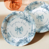 Toile de Jouy Bonjour bebe bow Baby shower Papieren Bordje