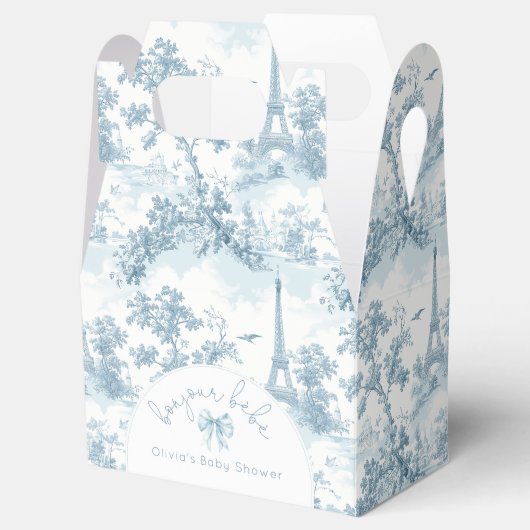 Toile de Jouy Bonjour BebeFrans baby shower Bedankdoosjes (Geopend)