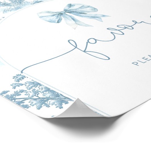 Toile de Jouy Bonjour Favoriet bonjour bebe Poster (Hoek)