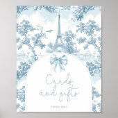 Toile de Jouy Bonjour Parijse Kaarten en geschenke Poster (Voorkant)