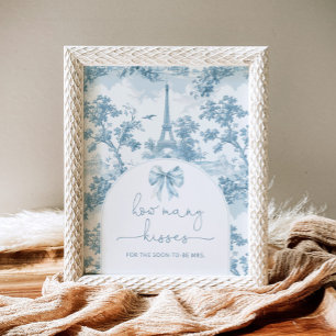 Toile de jouy Bow hoeveel kussen vrijgezellenfeest Poster