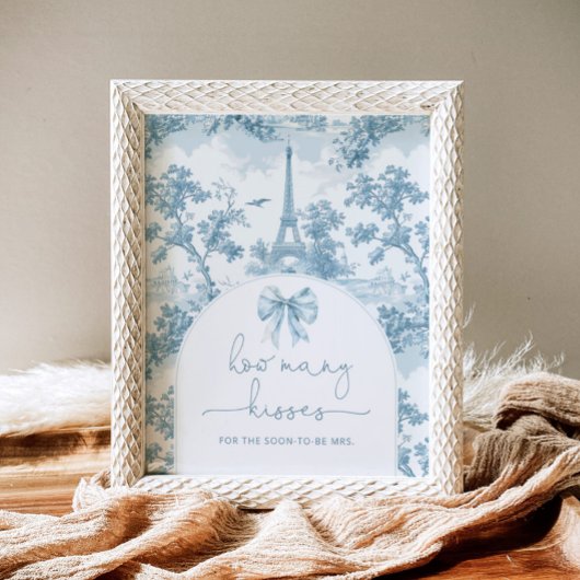 Toile de jouy Bow hoeveel kussen vrijgezellenfeest Poster