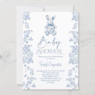 Toile De Jouy Bunny Baby shower Boy Kaart