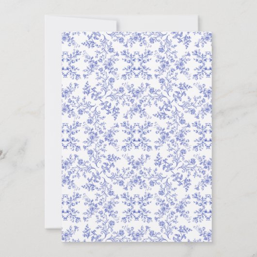 Toile de Jouy Chinoiserie Horse Boy Baby shower Kaart (Achterkant)