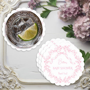 Toile de Jouy Chinoiserie Vlinders Baby Shower Kartonnen Onderzetters