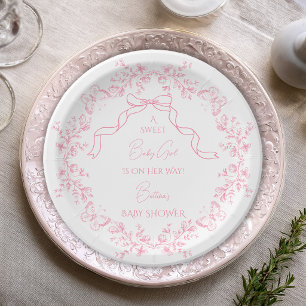 Toile de Jouy Chinoiserie Vlinders Baby Shower Papieren Bordje