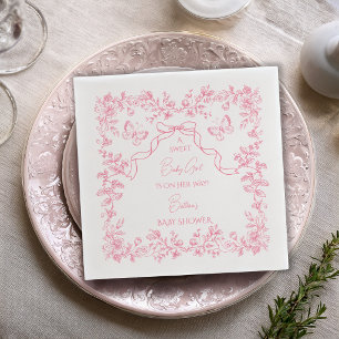 Toile de Jouy Chinoiserie Vlinders Baby Shower Servet
