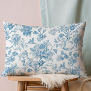 Toile-de-jouy Chinoiserieën Blauwe Bloempatroon Accent Kussen