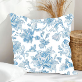 Toile-de-jouy Chinoiserieën Blauwe Bloempatroon Kussen