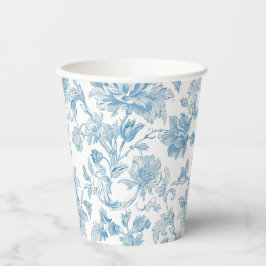 Toile-de-jouy Chinoiserieën Blauwe Bloempatroon Papieren Bekers