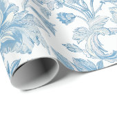 Toile-de-jouy Chinoiseries Blue Floral Pattern Cadeaupapier (Rol Hoek)