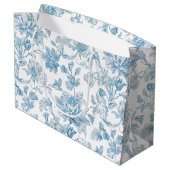 Toile-de-jouy Chinoiseries Blue Floral Pattern Groot Cadeauzakje (Achterkant Gekanteld)