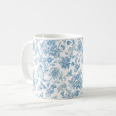 Toile-de-jouy Chinoiseries Blue Floral Pattern Koffiemok (Voorkant links)