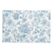 Toile-de-jouy Chinoiseries Blue Floral Pattern Kussensloop (Achterkant)