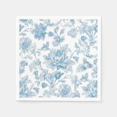Toile-de-jouy Chinoiseries Blue Floral Pattern Servet (Voorkant)