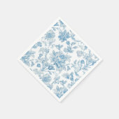 Toile-de-jouy Chinoiseries Blue Floral Pattern Servet (Hoek)