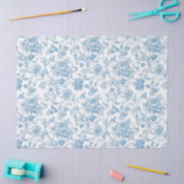 Toile-de-jouy Chinoiseries Blue Floral Pattern Tissuepapier (Craft)