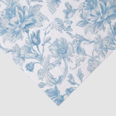 Toile-de-jouy Chinoiseries Blue Floral Pattern Tissuepapier (Detail)