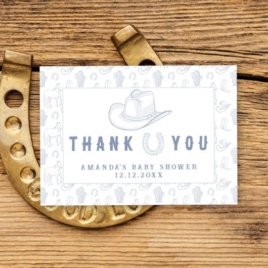 Toile De Jouy Cowboy Baby shower Bedankt