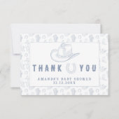 Toile De Jouy Cowboy Baby shower Bedankt (Voorkant)