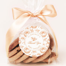 Toile de Jouy Cutie Pie baby shower bedankt Ronde Sticker