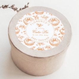 Toile de Jouy Cutie Pie genderneutraal bedankt Ronde Sticker