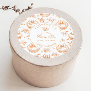 Toile de Jouy Cutie Pie genderneutraal bedankt Ronde Sticker