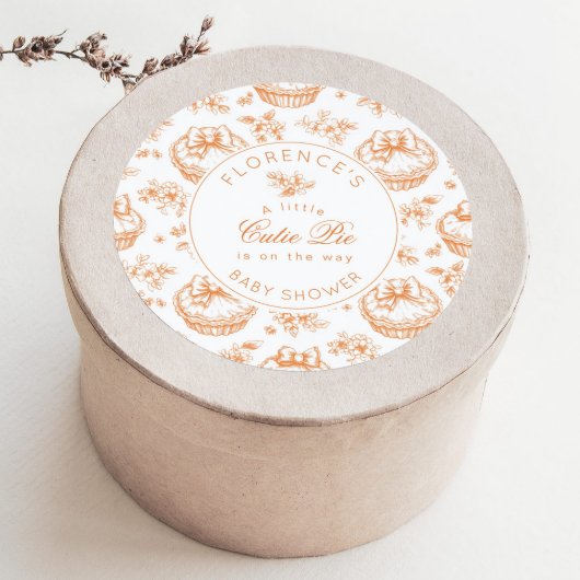 Toile de Jouy Cutie Pie genderneutraal bedankt Ronde Sticker