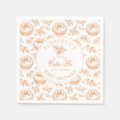 Toile de Jouy Cutie Pie genderneutraal bedankt Servet (Voorkant)