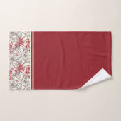 Toile de Jouy Diep Rood en Grijs Bloemlelies Bad Handdoek (Handdoek)
