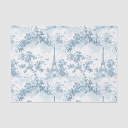 Toile de Jouy Eiffeltoren Parijse Chinoiserie Tissuepapier (Voorkant)