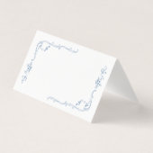 Toile de jouy elegant frame wedding place cards kaart (Voorkant)
