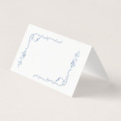 Toile de jouy elegant frame wedding place cards kaart (Achterkant)