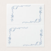 Toile de jouy elegant frame wedding place cards kaart (Buitenkant ongevouwen)