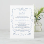 Toile de Jouy elegant  lijst elegant Menu (Staand voorkant)