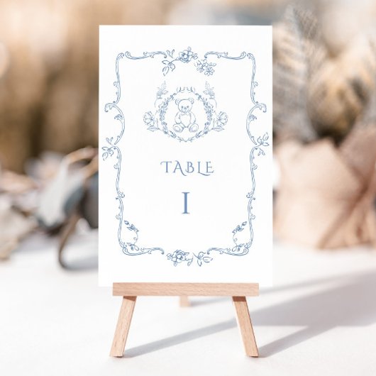 Toile de Jouy elegante  lijst teddybeer Kaart