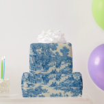 Toile de Jouy Fabric Wrapping Paper Cadeaupapier<br><div class="desc">Praktisch  blauw behangselpapier met geschenk voor het ompakken van papier.</div>