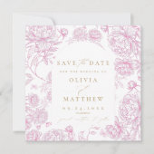 Toile De Jouy Frans Huwelijk Save The Date (Voorkant)