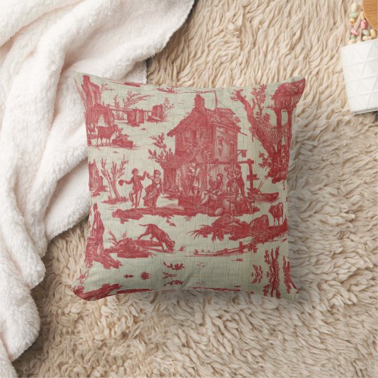 Toile de jouy  Frans Land De put Kussen (Deken)