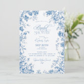 Toile De Jouy Franse Bloem Bruids- Kaart (Staand voorkant)