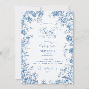 Toile De Jouy Franse Bloem Bruids- Kaart