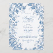 Toile de Jouy Franse Bloemen Bruid Kaart (Voorkant / Achterkant)