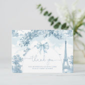 Toile de Jouy Franse bonjour bebe baby shower Bedankkaart (Staand voorkant)