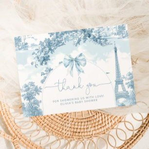 Toile de Jouy Franse bonjour bebe baby shower Bedankkaart