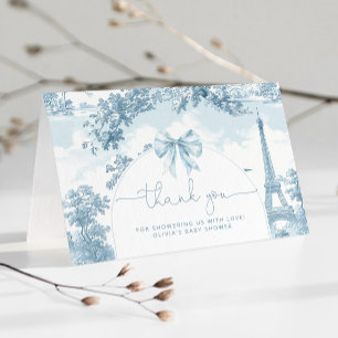 Toile de Jouy Franse bonjour bebe baby shower Bedankkaart