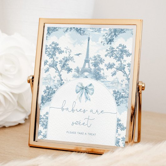 Toile de Jouy Franse Bow Baby's zijn zoet Poster