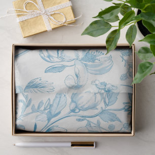 Toile de jouy Franse Chinoiserieën Pioenrozen Bloe Tissuepapier