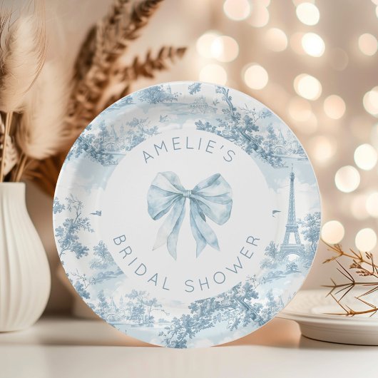 Toile de Jouy Franse romantische bruidsdouche Papieren Bordje