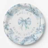 Toile de Jouy Franse romantische bruidsshower Papieren Bordje (Voorkant)